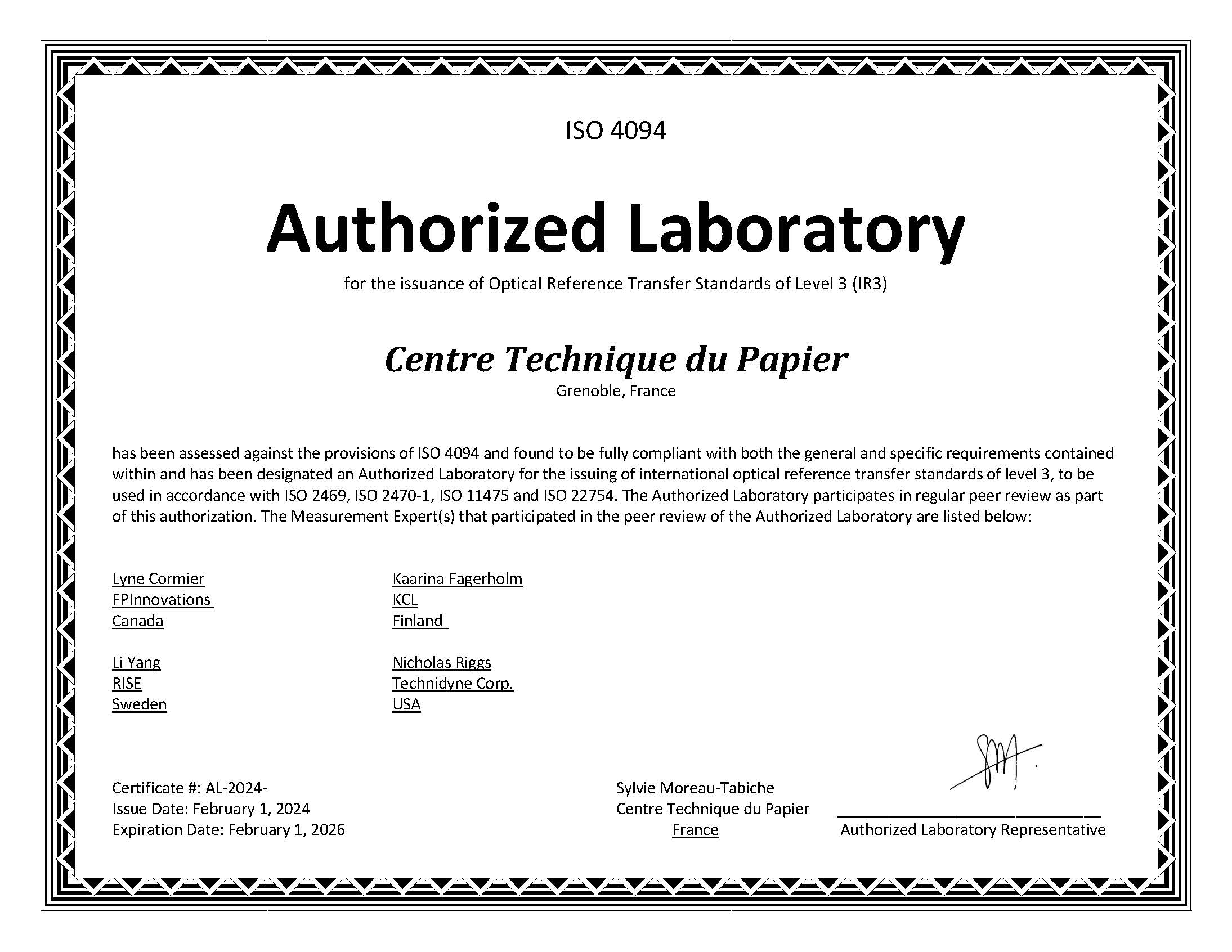 certificat ISO  IR3 al certificate 2022