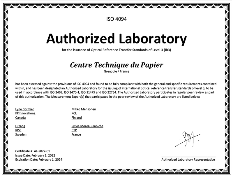 certificat ISO  IR3 al certificate 2022