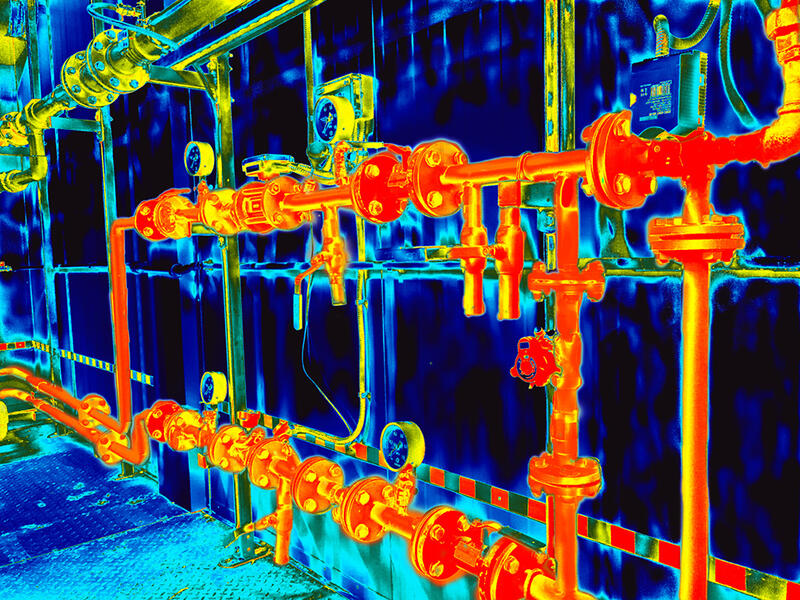 Tuyauteries avec caméra thermique Tuyauteries avec caméra thermique